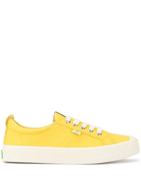 yellow canvas trainers