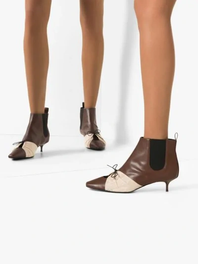 Shop Rosie Assoulin Cutout 35mm Ankle Boots In Brown