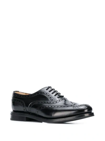 Shop Church's Lace Up Perforated Brogues In Black