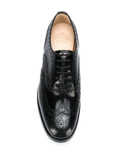 Shop Church's Lace Up Perforated Brogues In Black