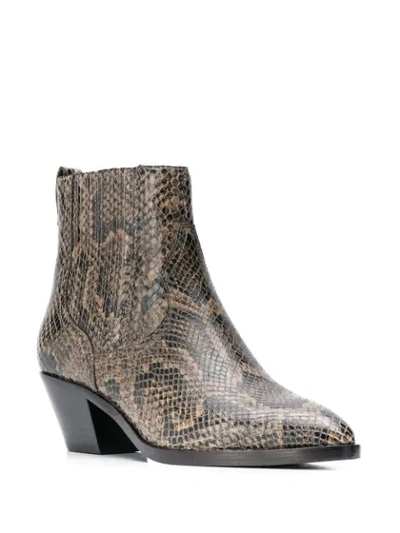 Shop Ash Snakeskin Effect Floyd Boots In Taupe