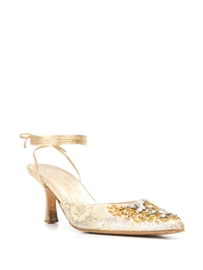 Pre-owned Dal Cò Vintage 1990s Embellished Mules In Gold