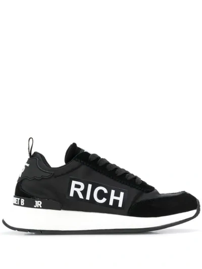 Shop John Richmond Tonal Panels Logo Sneakers In Black