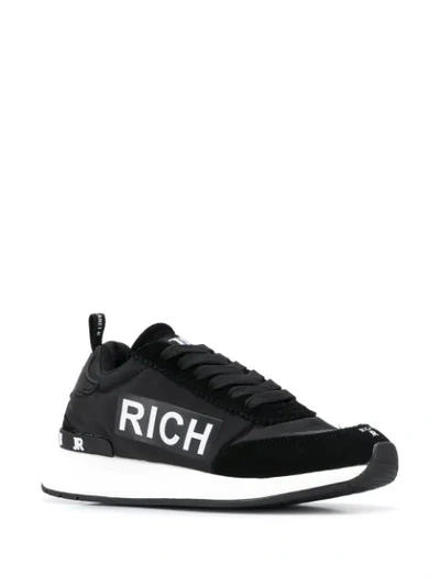 Shop John Richmond Tonal Panels Logo Sneakers In Black