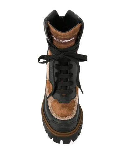 Shop Dolce & Gabbana Trekking Boots In Brown