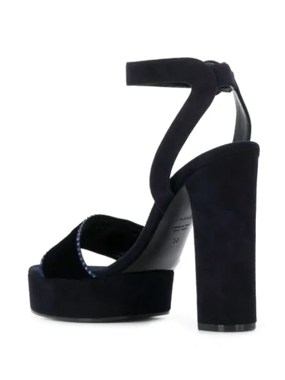 Shop Casadei Platform Sandals In Blue