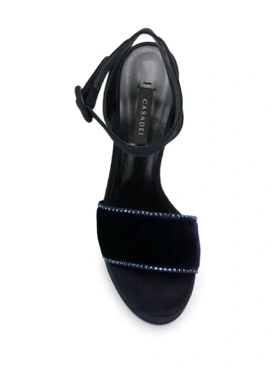 Shop Casadei Platform Sandals In Blue