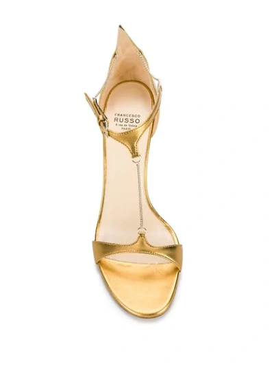 Shop Francesco Russo Chain Stiletto Heels In Gold