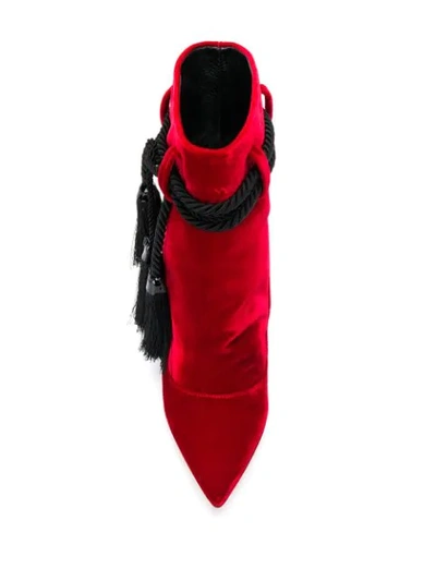 Shop Aleksander Siradekian Contrast Tassel Heeled Boots In Red