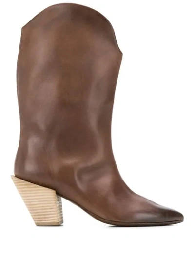 Shop Marsèll Pointed Cowboy Boots In Brown