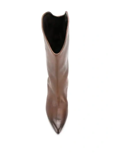 Shop Marsèll Pointed Cowboy Boots In Brown