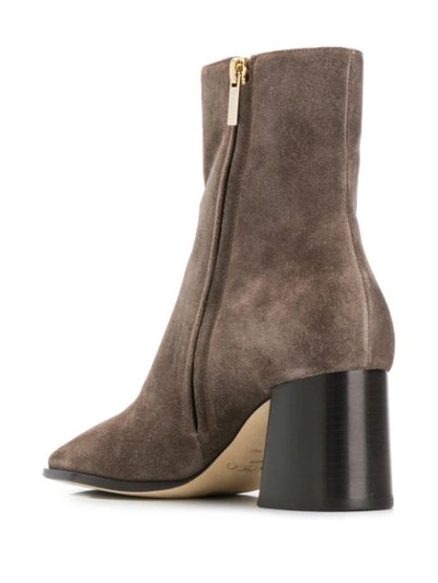 Shop Jimmy Choo Bryelle 65mm Square-toe Boots In Grey