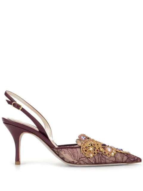 purple slingback pumps