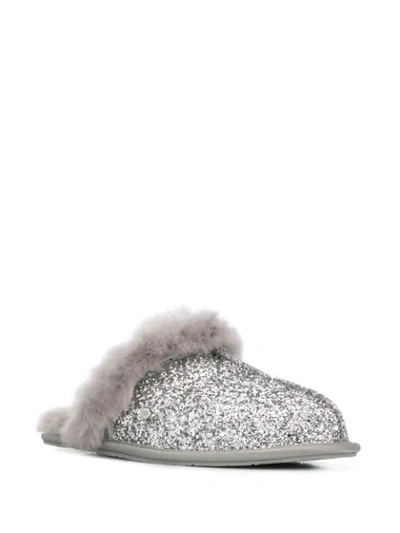 Shop Ugg Scuffette Slippers In Grey ,metallic