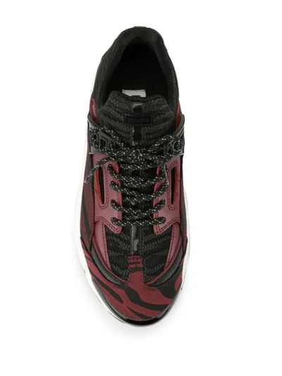 Shop Kenzo Sonic Moire Tiger Trainers In Black