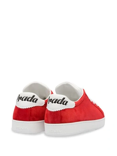 Shop Prada Sneakers Aus Wildleder In F068z Fiery Red