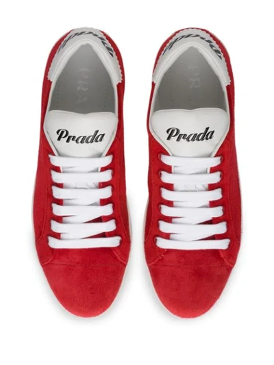 Shop Prada Sneakers Aus Wildleder In F068z Fiery Red