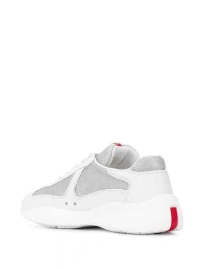 Shop Prada Logo Detail Low Top Sneakers In White