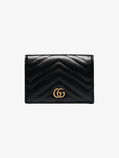 Shop Gucci Black Marmont Quilted Leather Passport Wallet