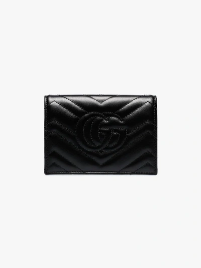 Shop Gucci Black Marmont Quilted Leather Passport Wallet