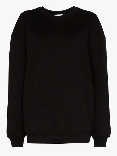 Shop Ninety Percent Oversized Cotton Sweatshirt In Black
