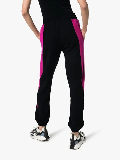 Shop Ninety Percent Side Stripe Cotton Sweatpants In Black