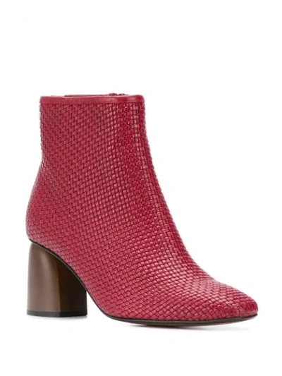 Shop Souliers Martinez Pilar Woven Ankle Boots In Red