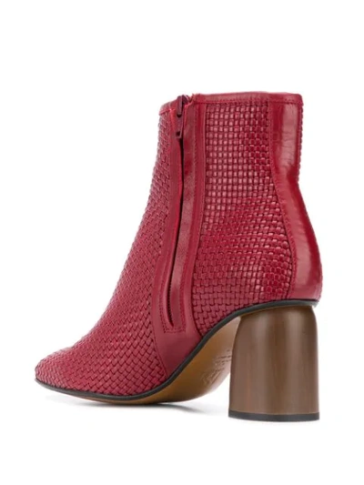 Shop Souliers Martinez Pilar Woven Ankle Boots In Red