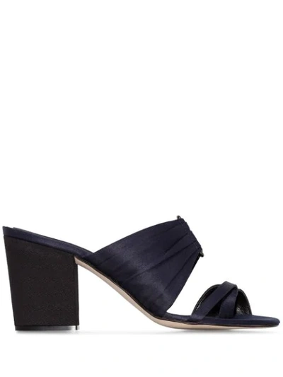 Shop Rosie Assoulin Buckled 85mm Pleated Mules In Blue