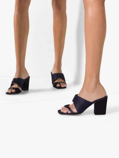 Shop Rosie Assoulin Buckled 85mm Pleated Mules In Blue