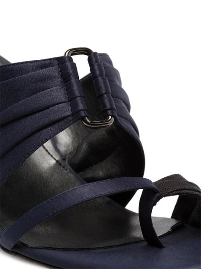 Shop Rosie Assoulin Buckled 85mm Pleated Mules In Blue