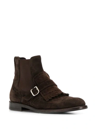 Shop Henderson Baracco Buckle Detail Boots In Brown