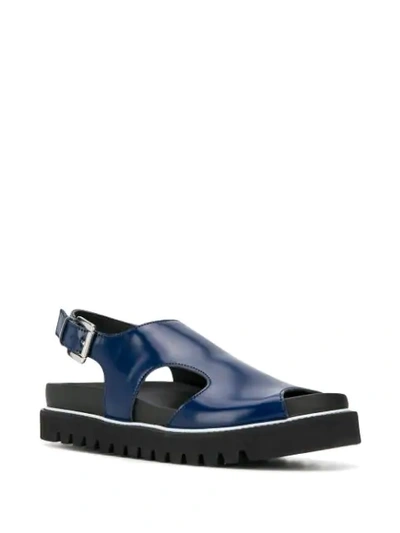 Shop Plan C Platform Sole Sandals In Blue