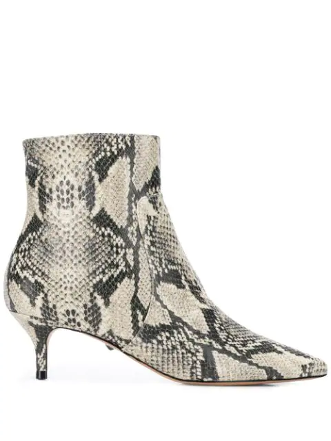 snakeskin ankle boots