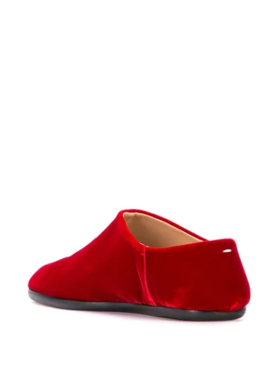 Shop Maison Margiela Tabi Toe Slippers In Red