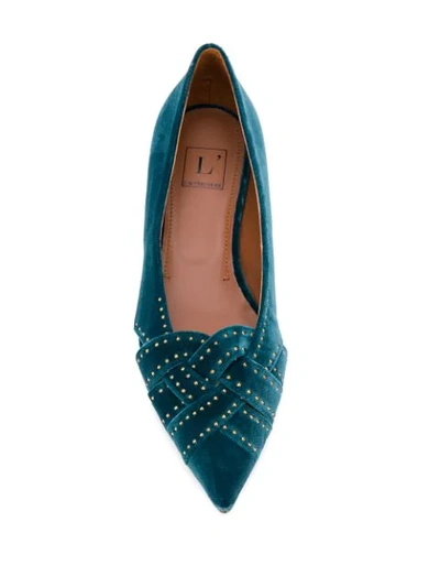 Shop L'autre Chose Studded Ballerina Pumps In Blue