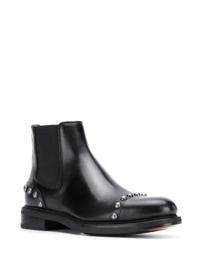 Shop Santoni Stud Embellished Chelsea Boots In Black