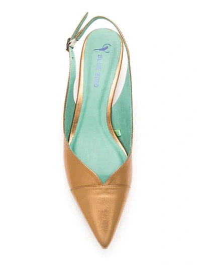 Shop Blue Bird Shoes Slingback Disco Couro Metalizado - Gold