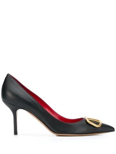 Shop Valentino Vlogo Pumps In Black