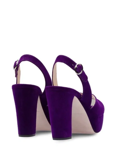 Shop Miu Miu Platform Slingback Sandals In Purple