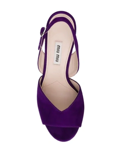 Shop Miu Miu Platform Slingback Sandals In Purple