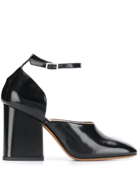 black block heel mary jane shoes