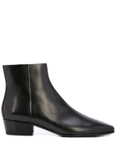 Shop Santoni Pointed Ankle Boots In Black
