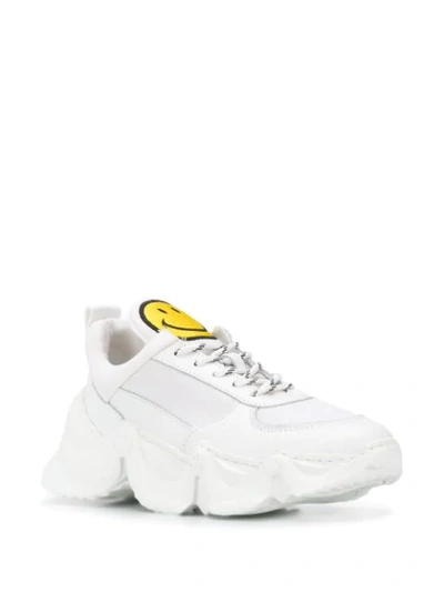 Shop Joshua Sanders Smile Emoji Detail Sneakers In White