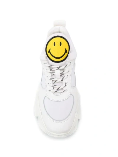 Shop Joshua Sanders Smile Emoji Detail Sneakers In White