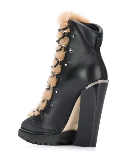 Shop Jimmy Choo Madyn 130mm Lace-up Boots In Black