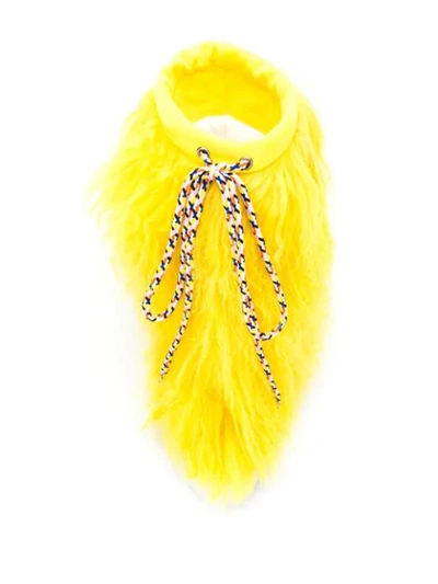 Shop Casadei Fur Snow Boots In Yellow