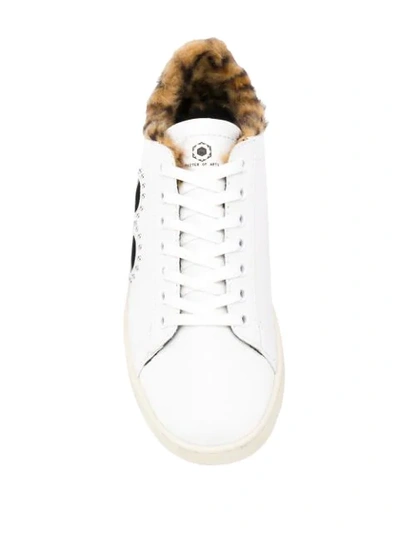 Shop Moa Master Of Arts Mikey Detail Sneakers In White