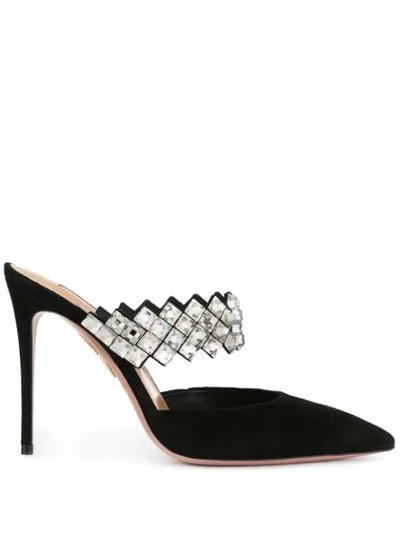 Shop Aquazzura Talisman 105mm Mules In Black