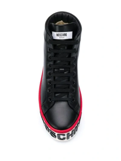 Shop Moschino Platform High-top Sneakers In Black